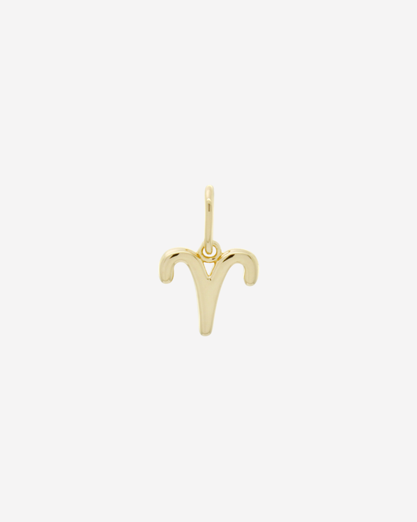 Şener Besim Aries Charm in 14ct gold plating, flat lay