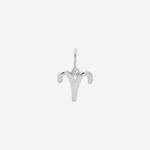 Şener Besim Aries Charm in silver rhodium plating, flat lay