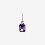Şener Besim Amethyst Birthstone Charm in rhodium plating — Buildable Collection