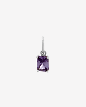 Birthstone Charm Silver / February