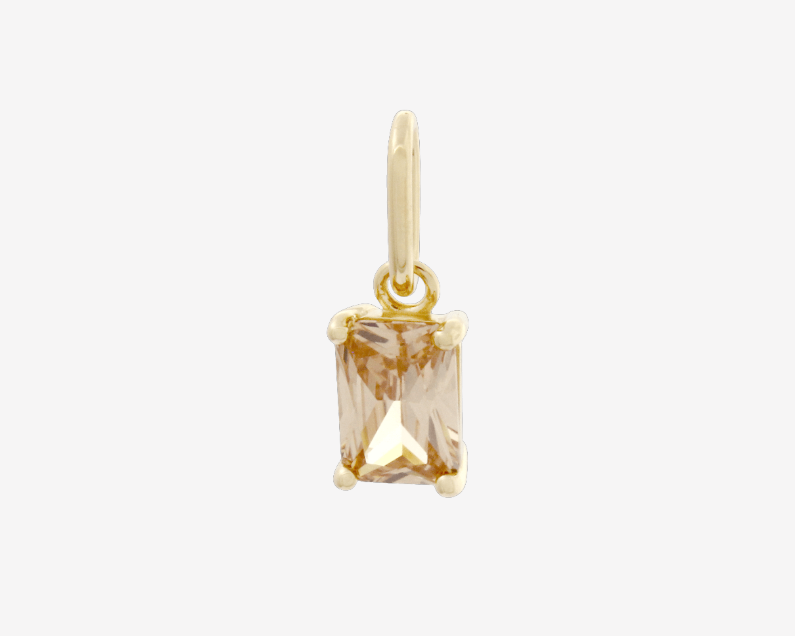 Şener Besim Champagne CZ Birthstone Charm in 14ct gold plating — Buildable Collection