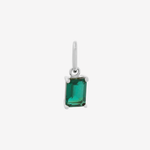 Şener Besim Emerald Birthstone Charm in rhodium plating — Buildable Collection
