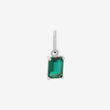 Şener Besim Emerald Birthstone Charm in rhodium plating — Buildable Collection