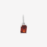 Şener Besim Garnet Birthstone Charm in rhodium plating — Buildable Collection