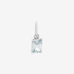 Şener Besim Light Blue Birthstone Charm in rhodium plating — Buildable Collection