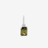 Şener Besim Olive CZ Birthstone Charm in rhodium plating — Buildable Collection