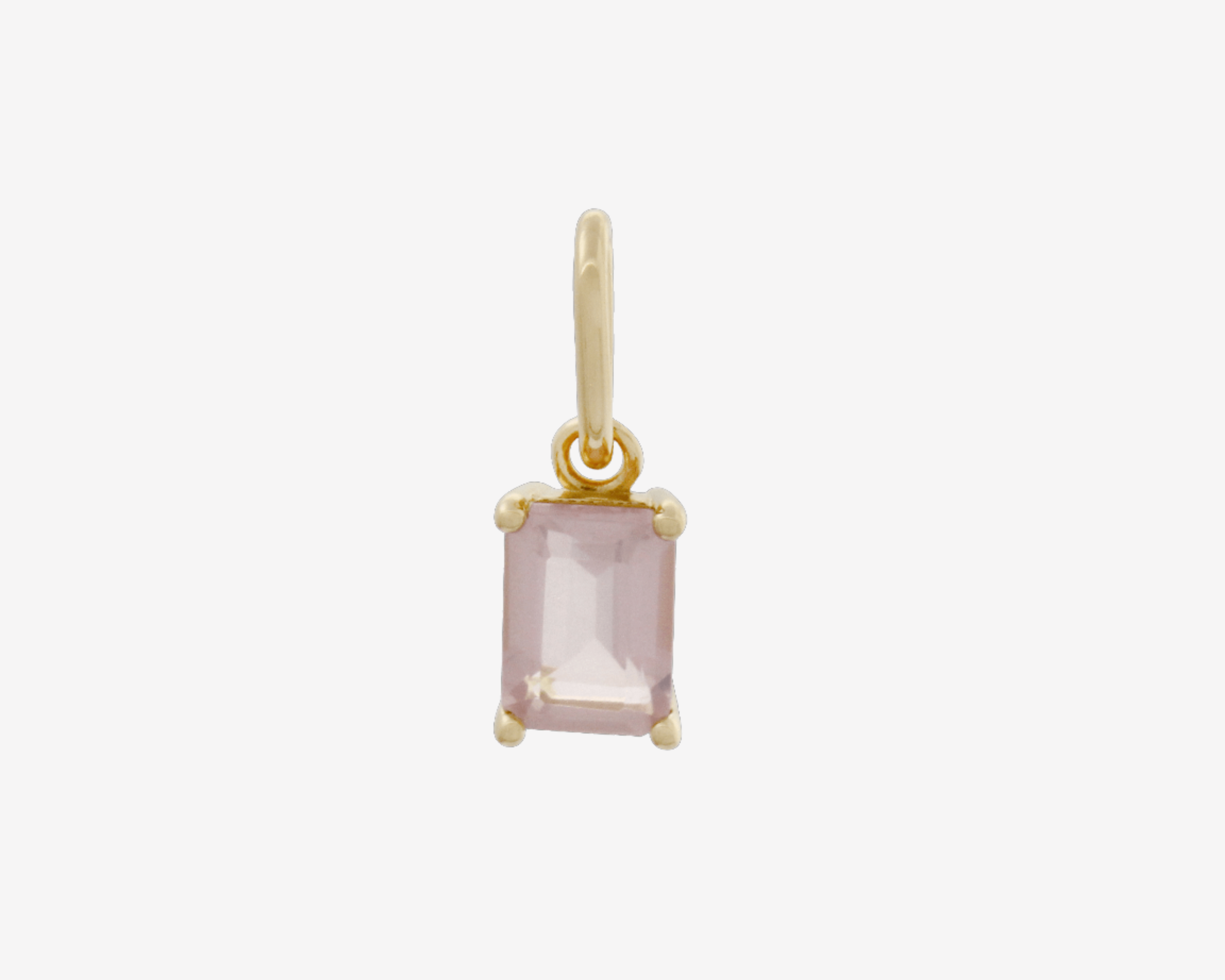 Şener Besim Rose Quartz Birthstone Charm in 14ct Gold Plating — Buildable Collection