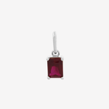 Şener Besim Ruby Birthstone Charm in rhodium plating — Buildable Collection