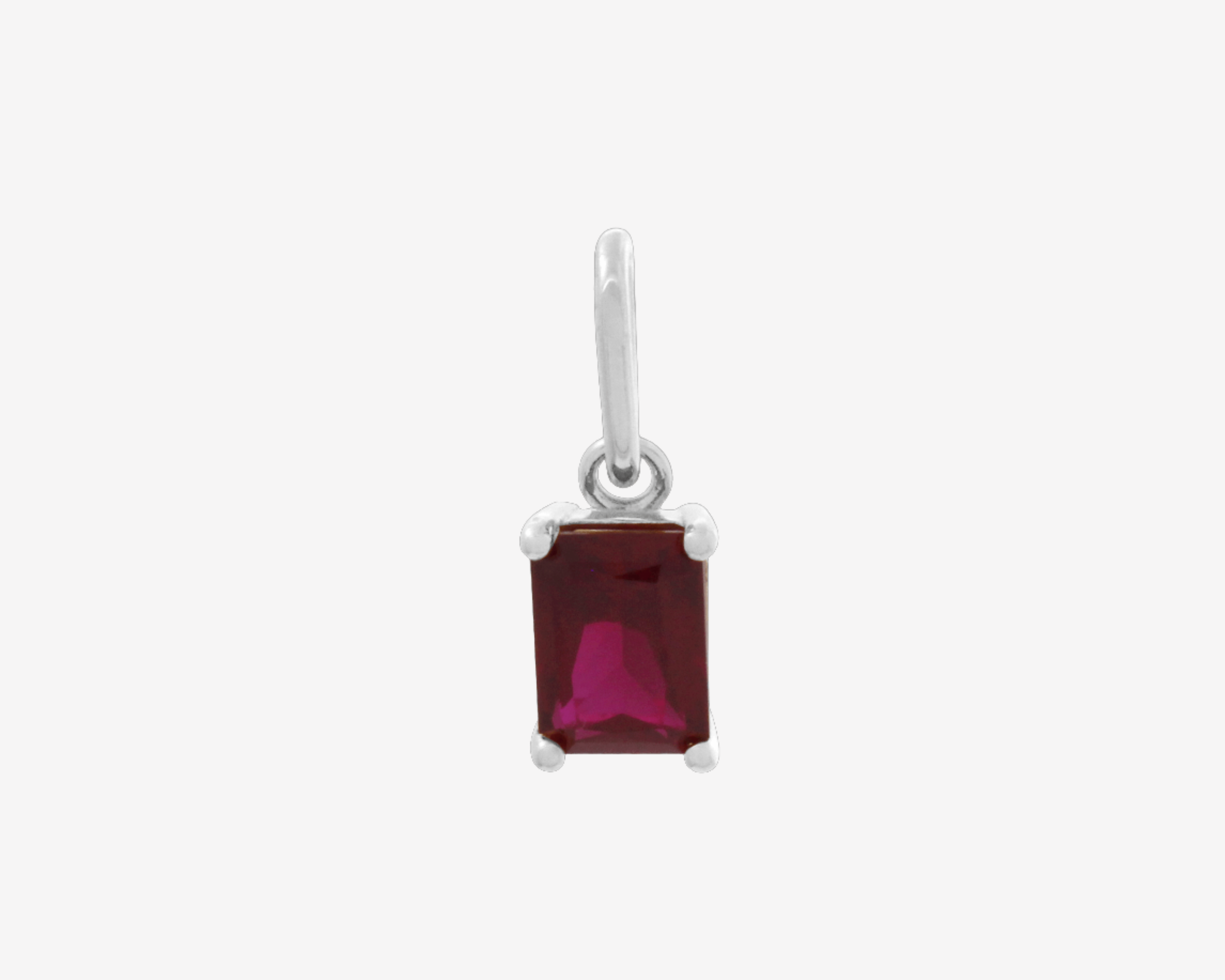 Şener Besim Ruby Birthstone Charm in rhodium plating — Buildable Collection