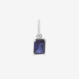 Şener Besim Blue Sapphire Birthstone Charm in rhodium plating — Buildable Collection