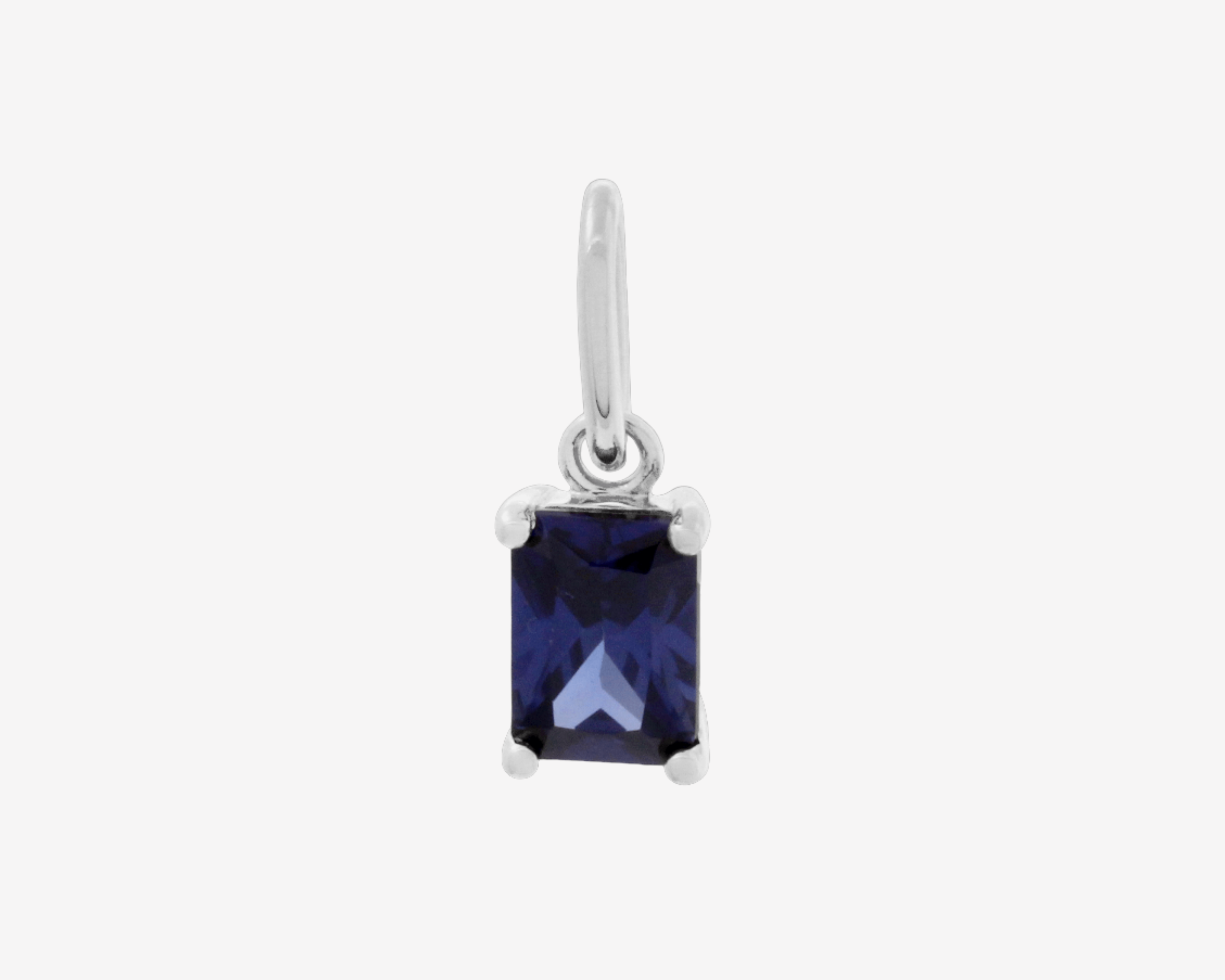 Şener Besim Tanzanite Birthstone Charm in rhodium plating — Buildable Collection