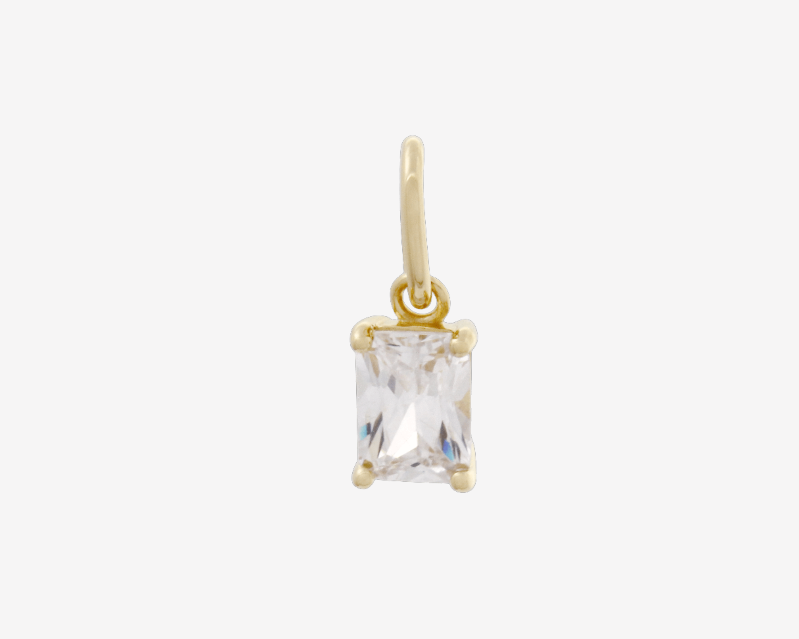 Şener Besim White CZ Birthstone Charm in 14ct gold plating — Buildable Collection