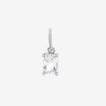 Şener Besim White CZ Birthstone Charm in rhodium plating — Buildable Collection