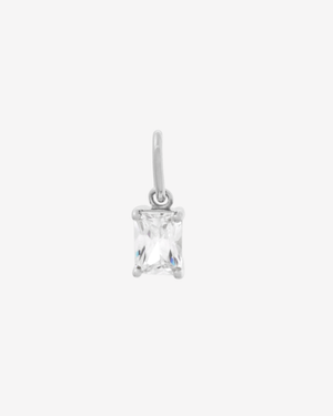 Birthstone Charm Silver / April