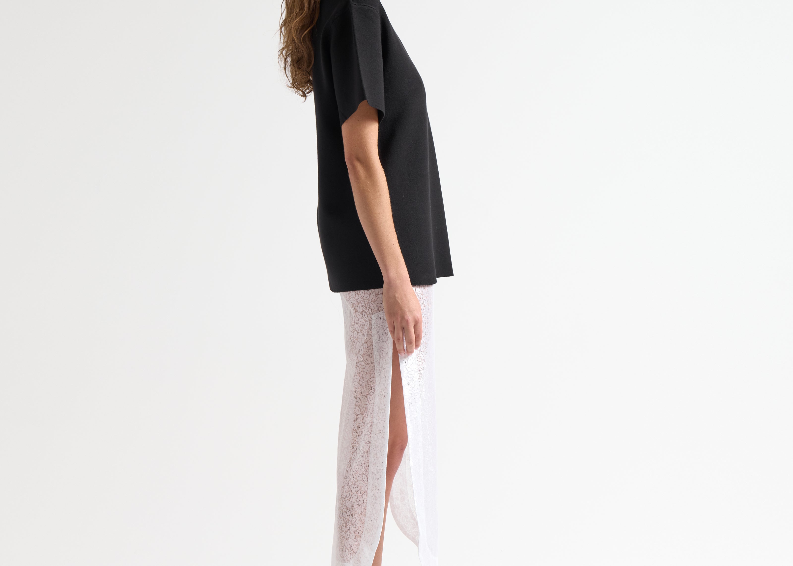 knitted oversized boxy tee by sener besim
