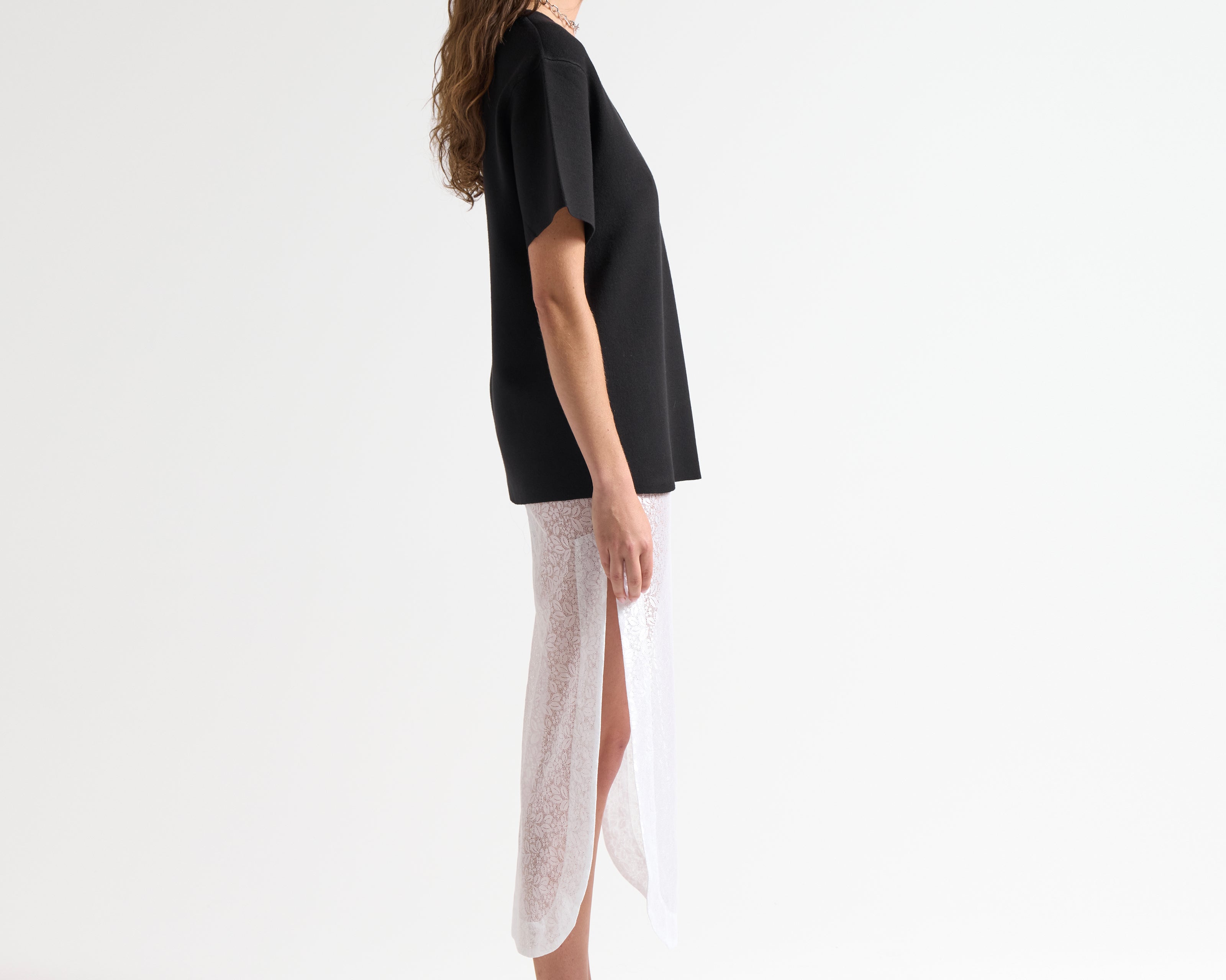 knitted oversized boxy tee by sener besim