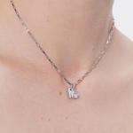 Şener Besim Boombox Charm worn on necklace — sterling silver