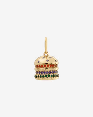 Burger Charm Gold