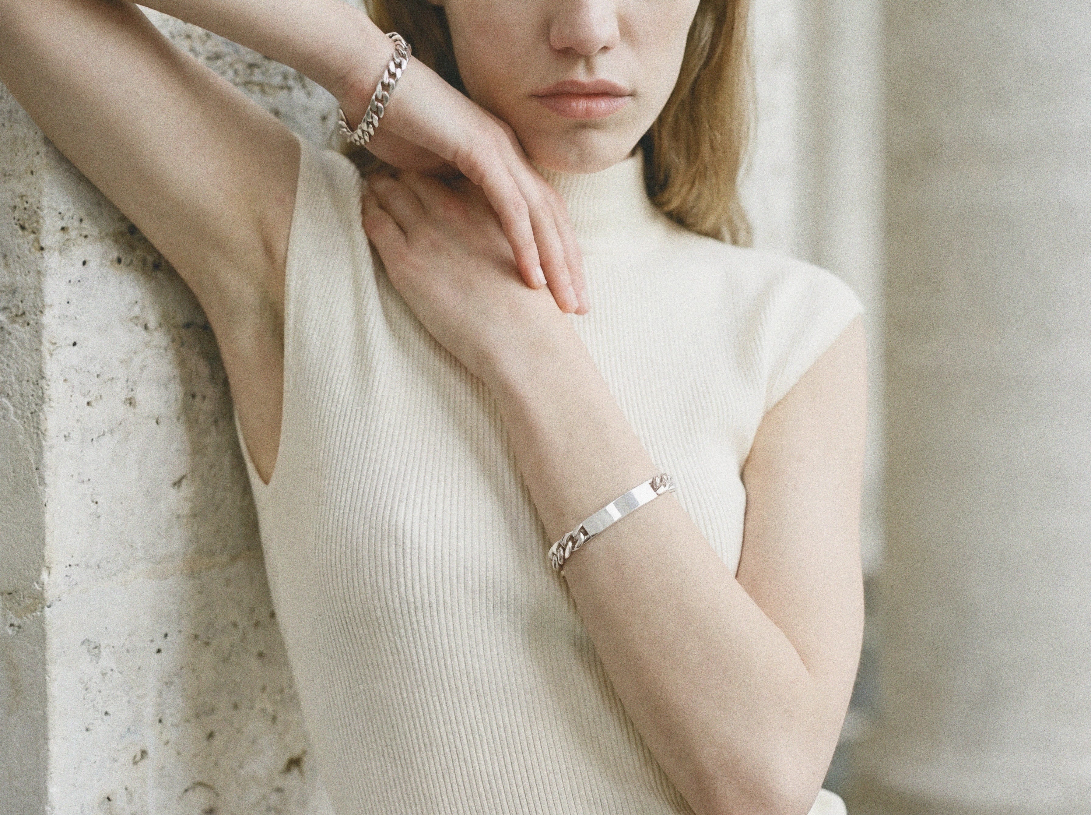 Merino Wool Cap Sleeve Turtleneck on Model — Şener Besim
