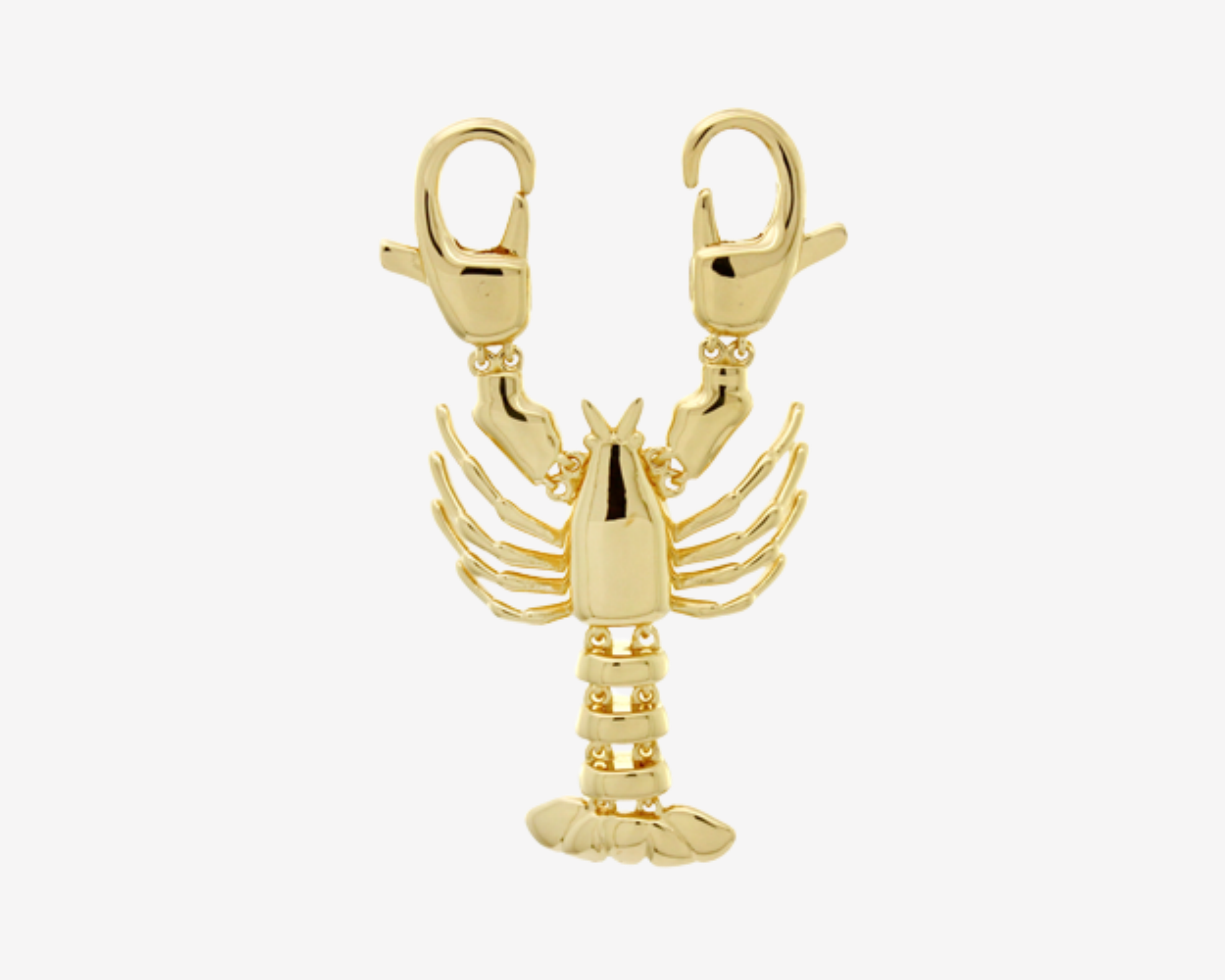 Şener Besim large Lobster Clip on pendant in gold plating — Buildable Collection