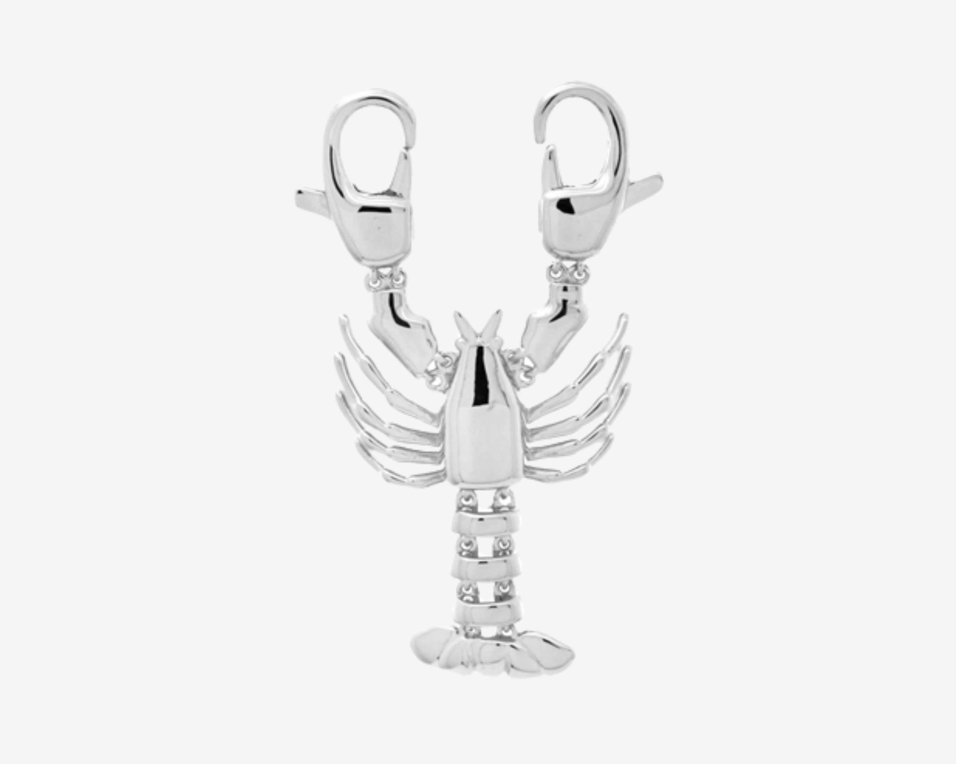 Şener Besim Large Lobster Clip on pendant in sterling silver — Buildable Collection