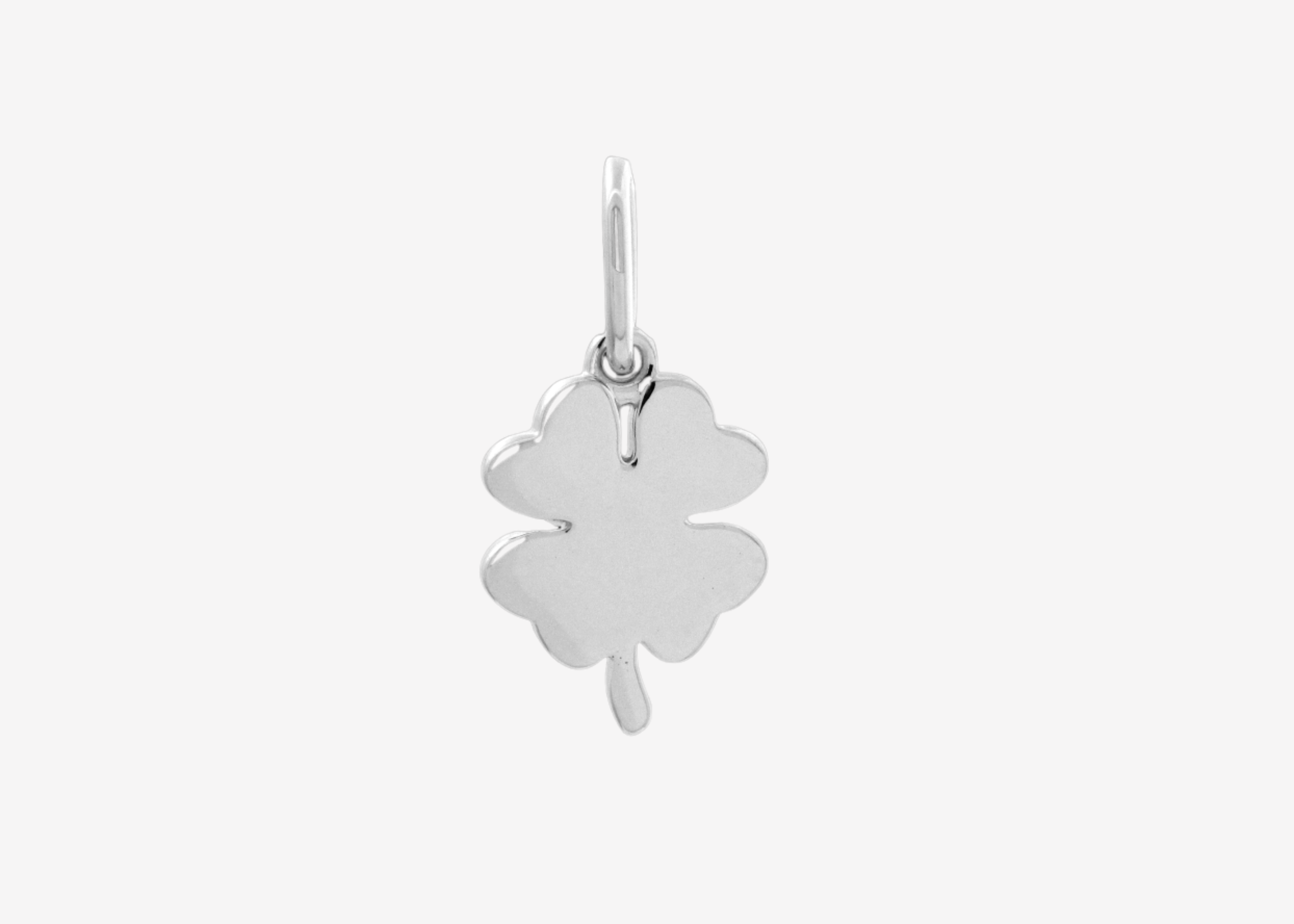 Şener Besim Clover Charm in rhodium plating — Buildable Collection