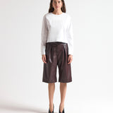 Crop Flared Sleeve Top in White - Side View