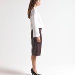 Crop Flared Sleeve Top in White - Back View