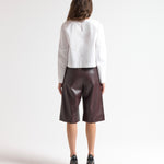 Crop Flared Sleeve Top in White - Detail View