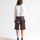 Crop Flared Sleeve Top in White - Detail View