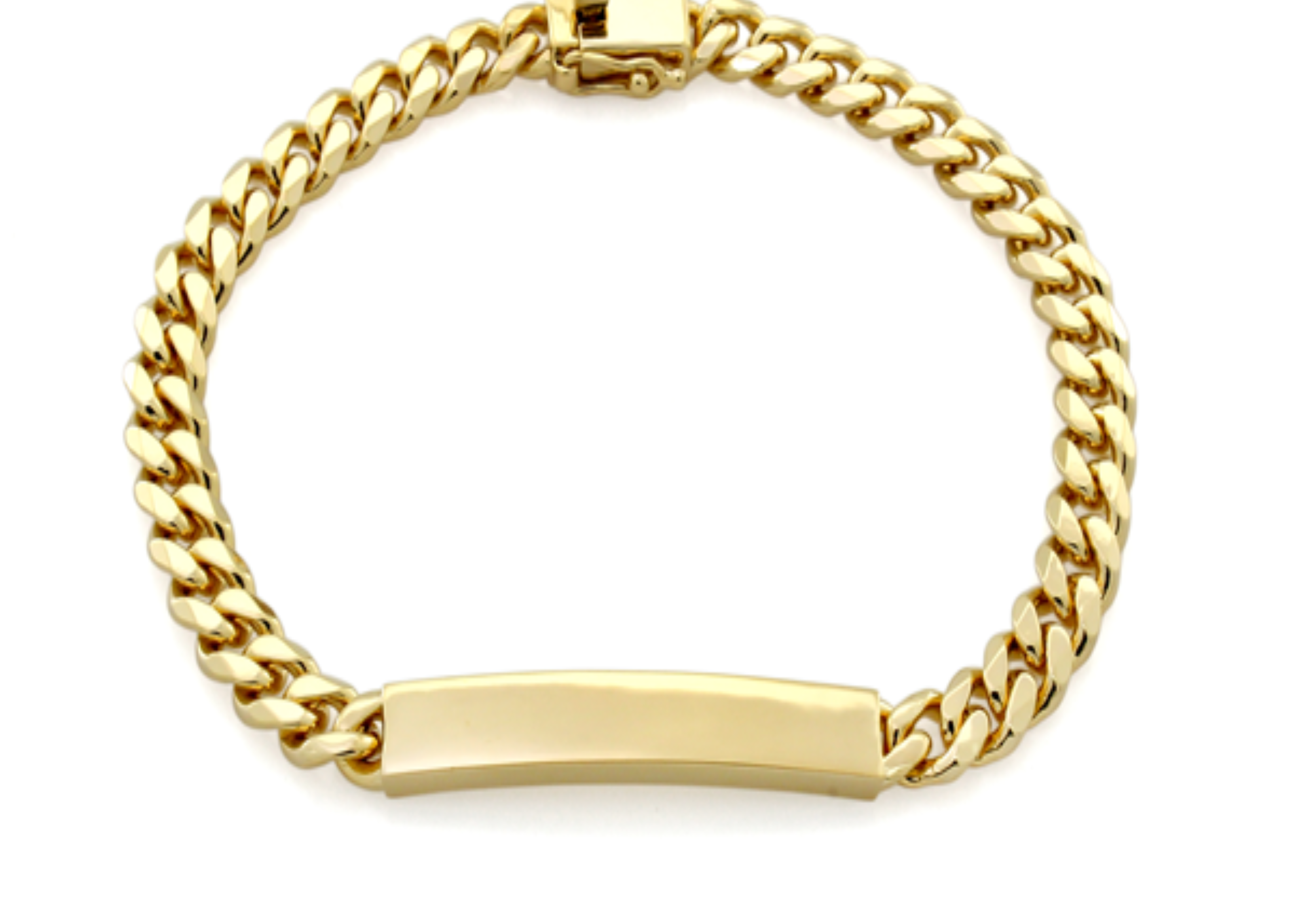 Şener Besim Cuban Bracelet in 14ct gold plating, sterling silver, flat lay