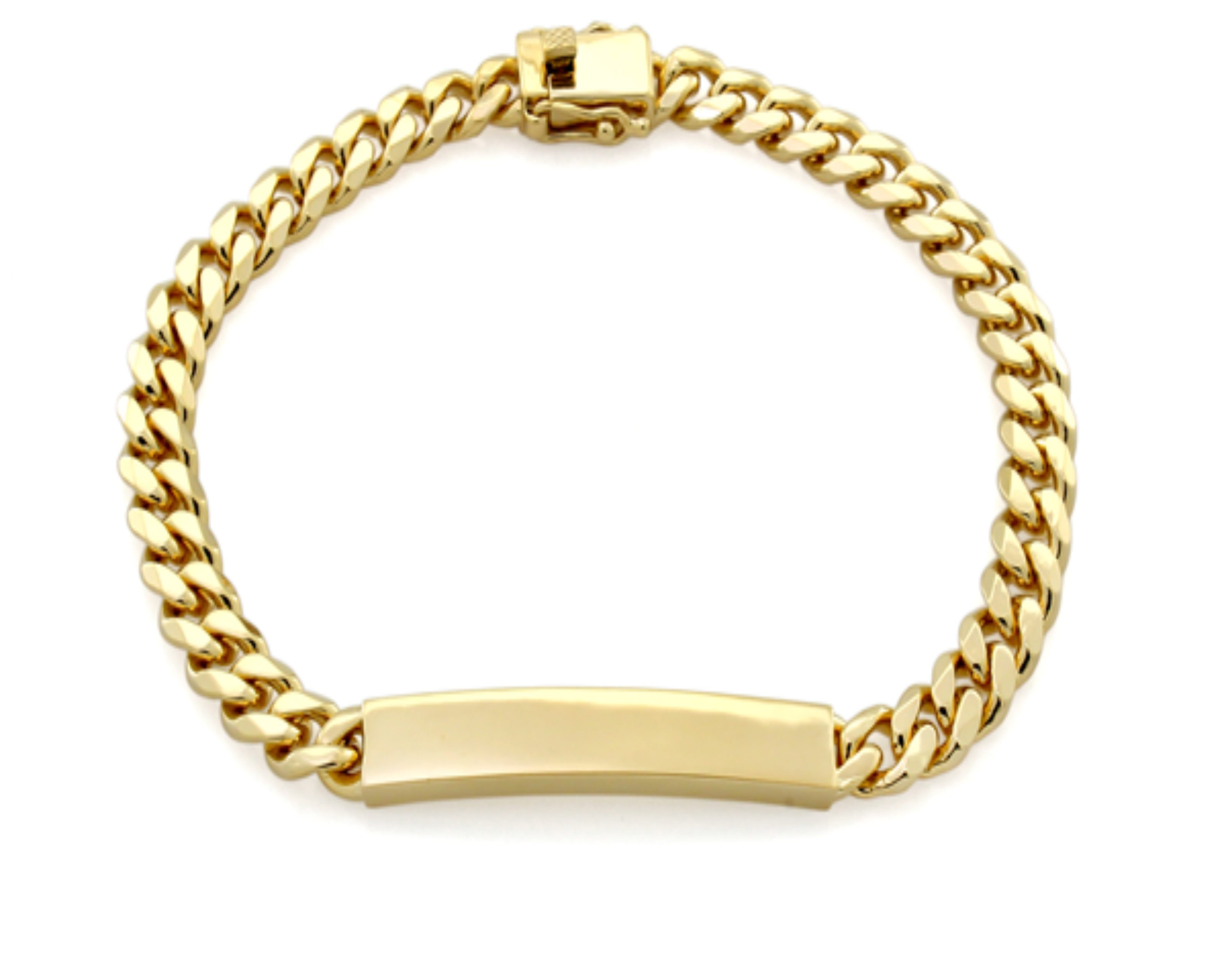Şener Besim Cuban Bracelet in 14ct gold plating, sterling silver, flat lay