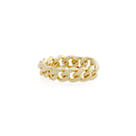 Şener Besim Cuban Chain Ring sterling silver with 14ct gold plating, flat lay