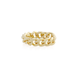 Şener Besim Cuban Chain Ring sterling silver with 14ct gold plating, flat lay