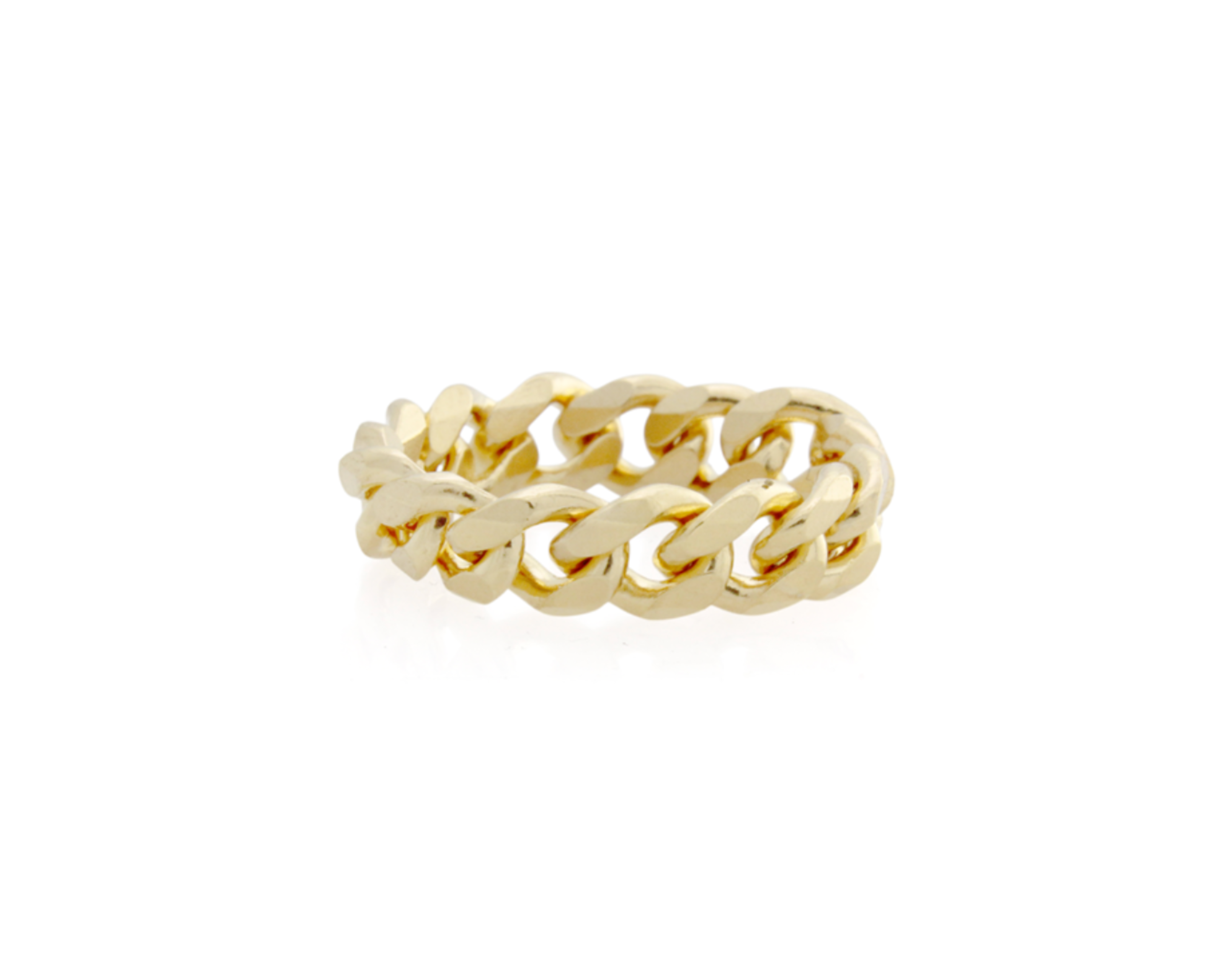 Şener Besim Cuban Chain Ring sterling silver with 14ct gold plating, flat lay