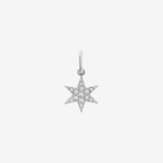 Şener Besim Diamond Star Charm in rhodium plating with lab-grown diamond accents — Buildable Collection