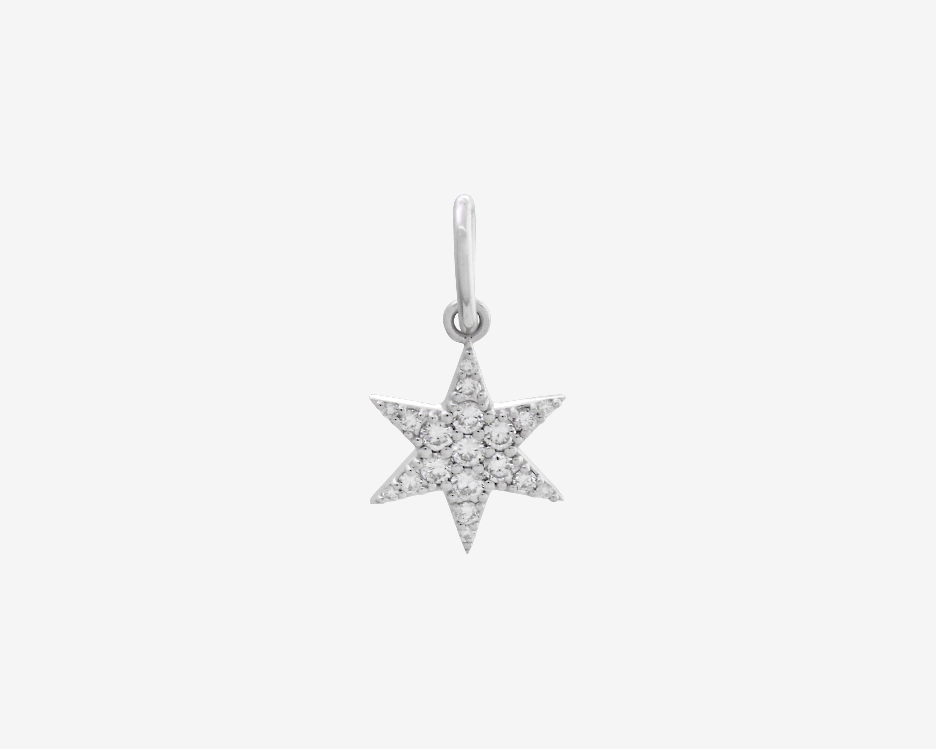 Şener Besim Diamond Star Charm in rhodium plating with lab-grown diamond accents — Buildable Collection