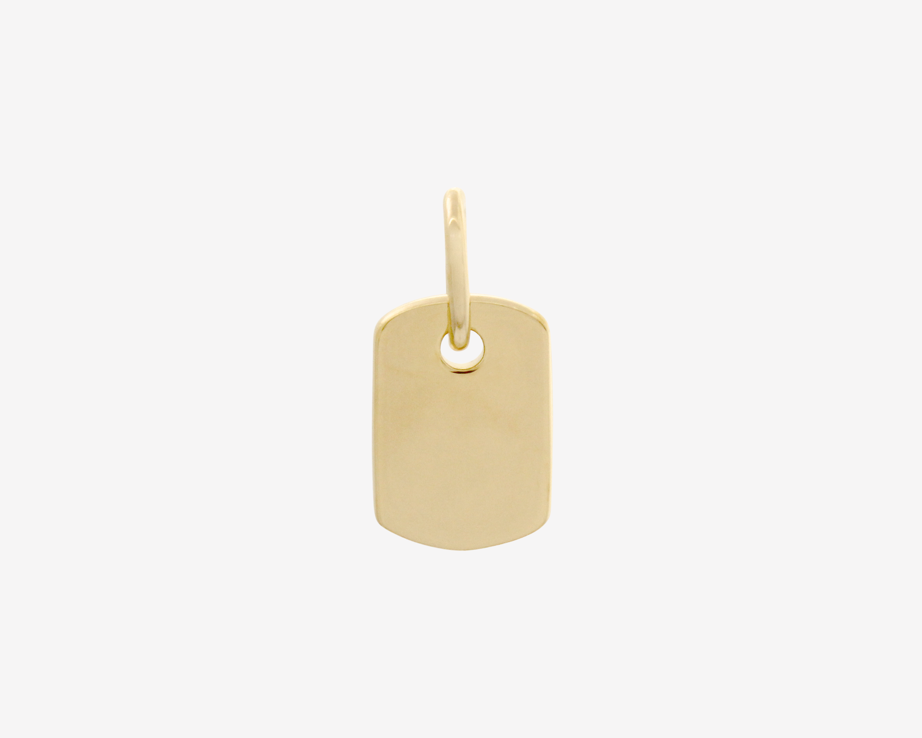 Şener Besim Dog Tag Charm in gold plating, buildable collection