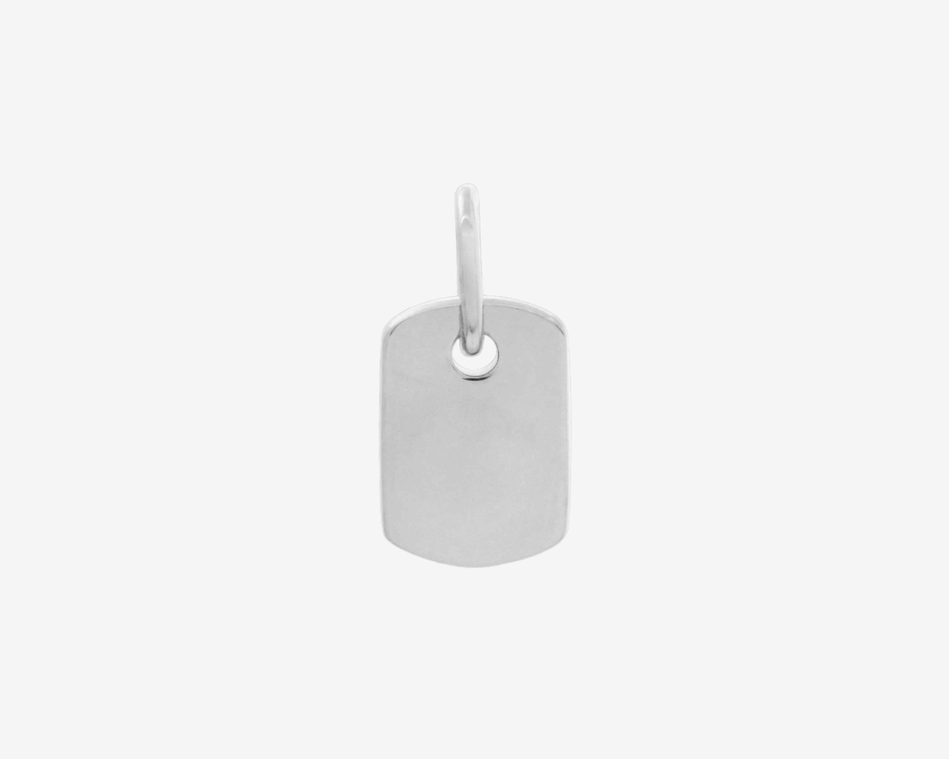 Şener Besim Dog Tag Charm in rhodium plating, buildable collection