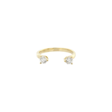 Şener Besim Double Diamond Ring in 14ct gold plating, flat lay