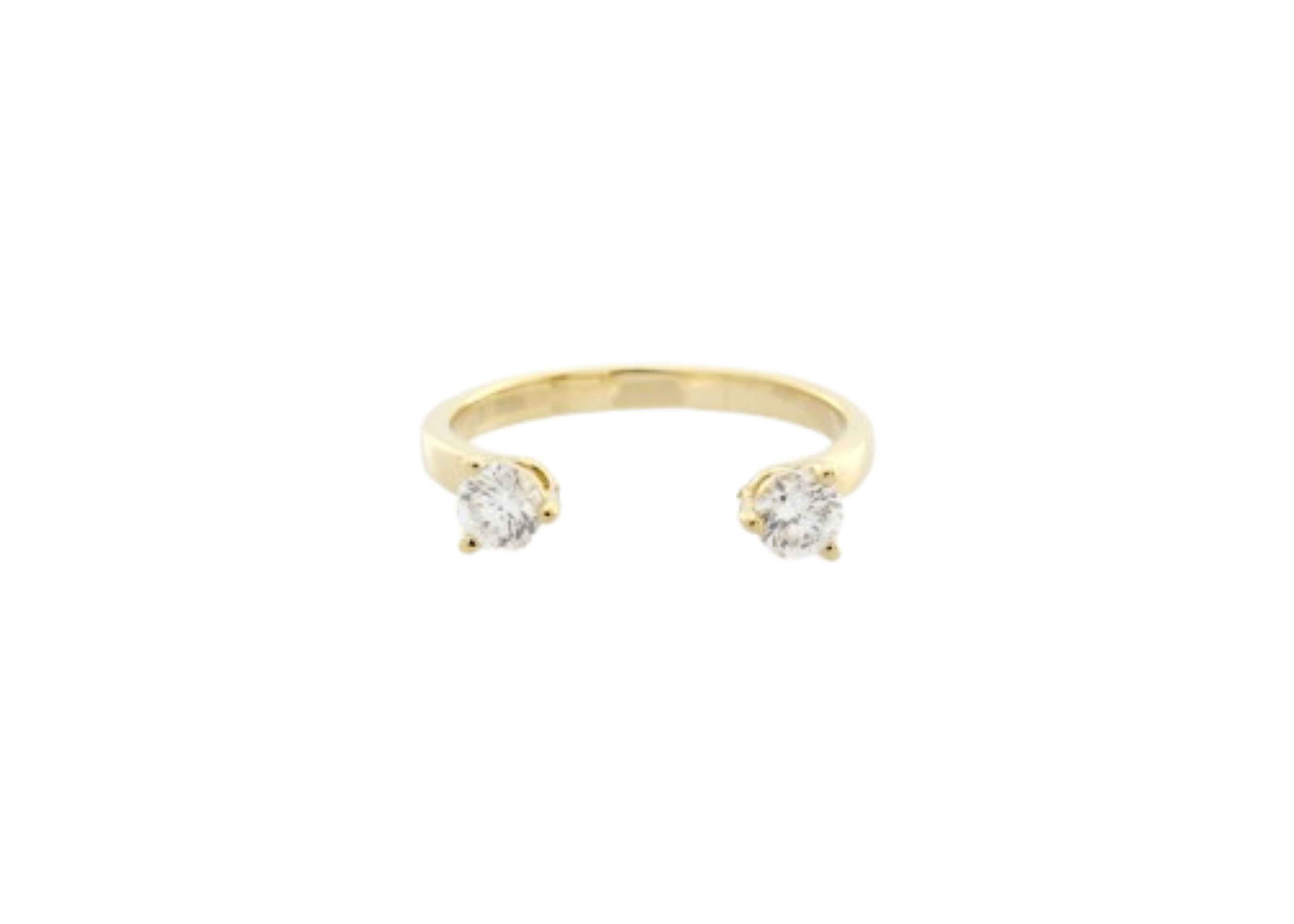 Şener Besim Double Diamond Ring in 14ct gold plating, flat lay