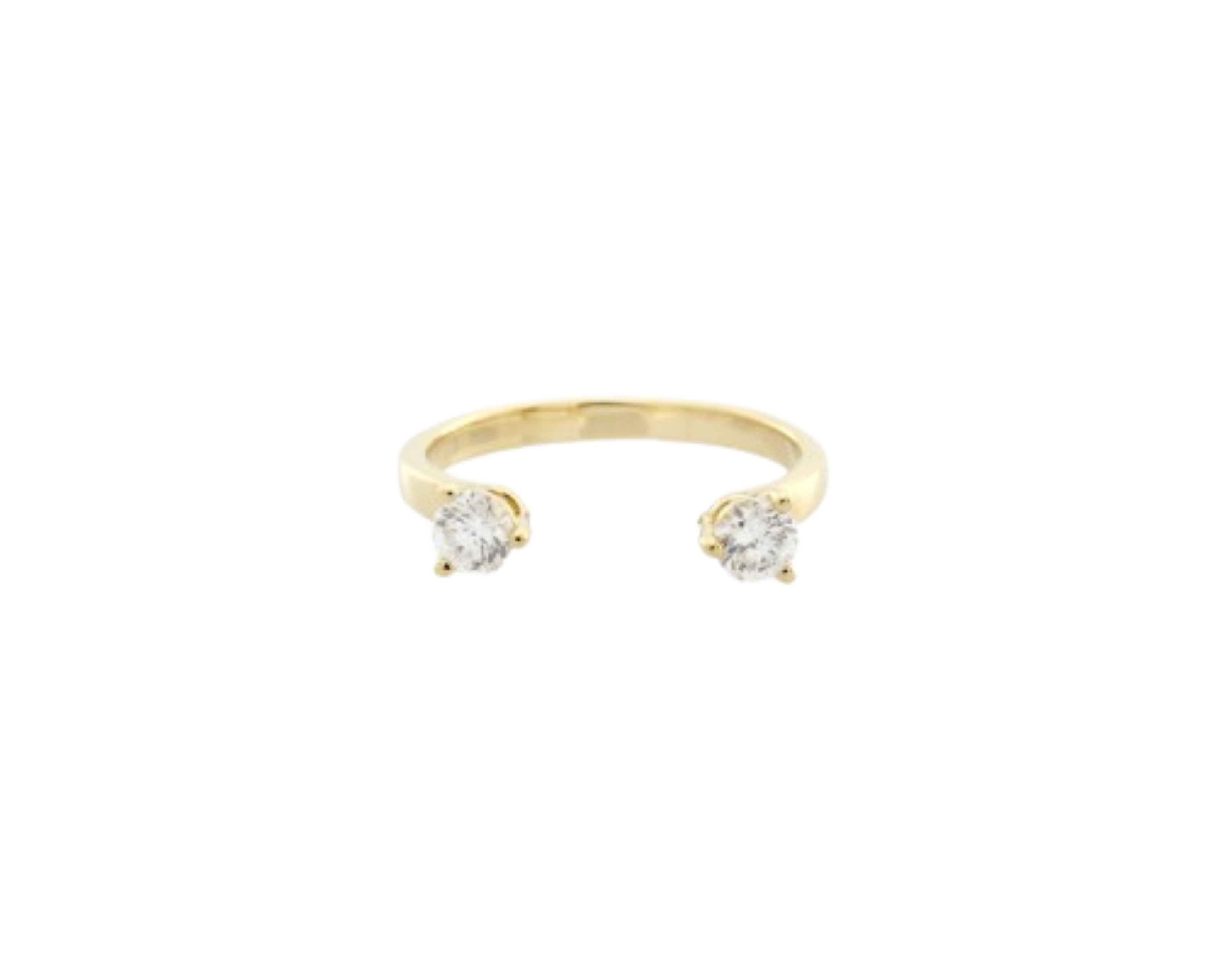 Şener Besim Double Diamond Ring in 14ct gold plating, flat lay