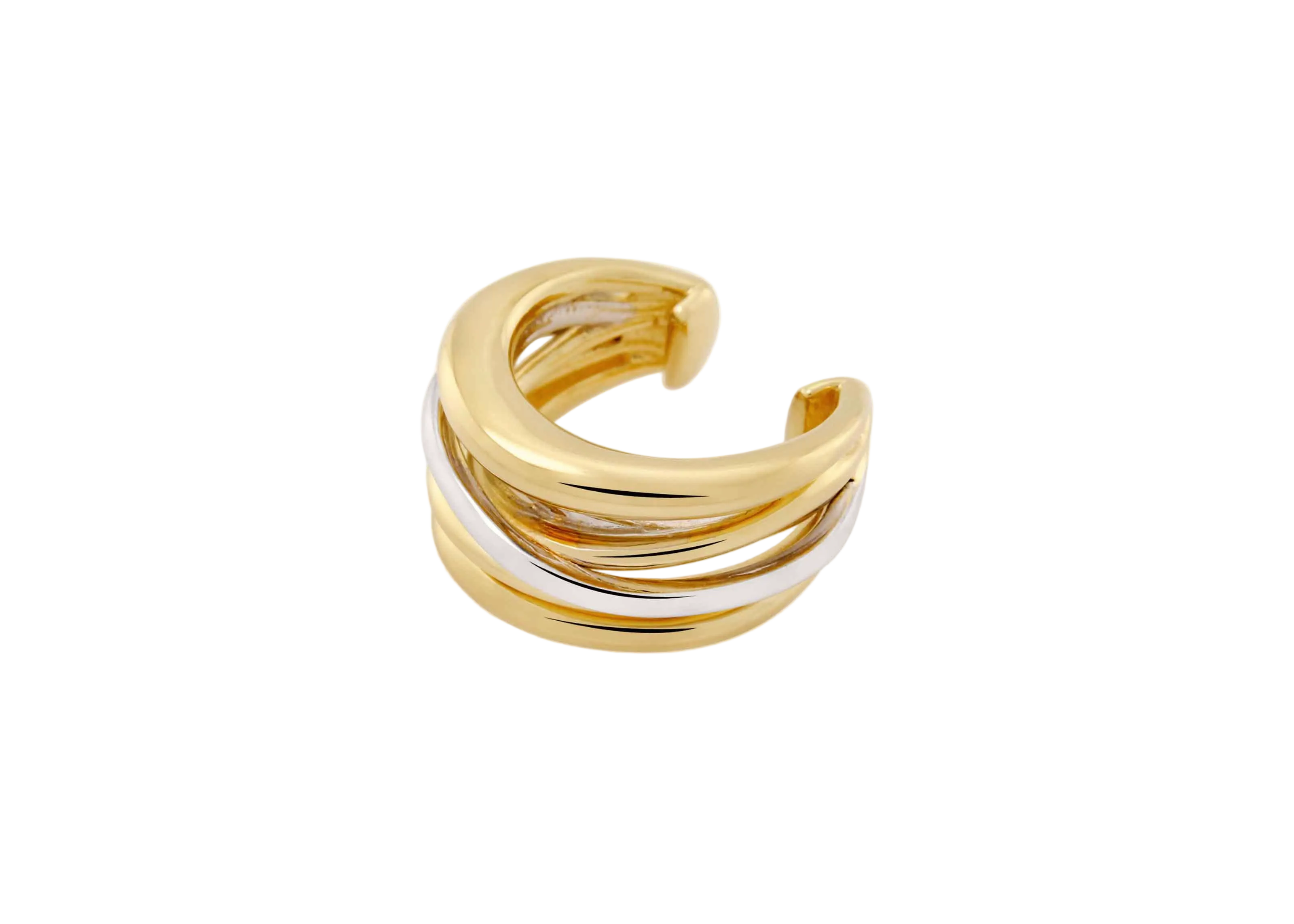 Şener Besim Dynasty Ear Cuff in gold and silver — front view