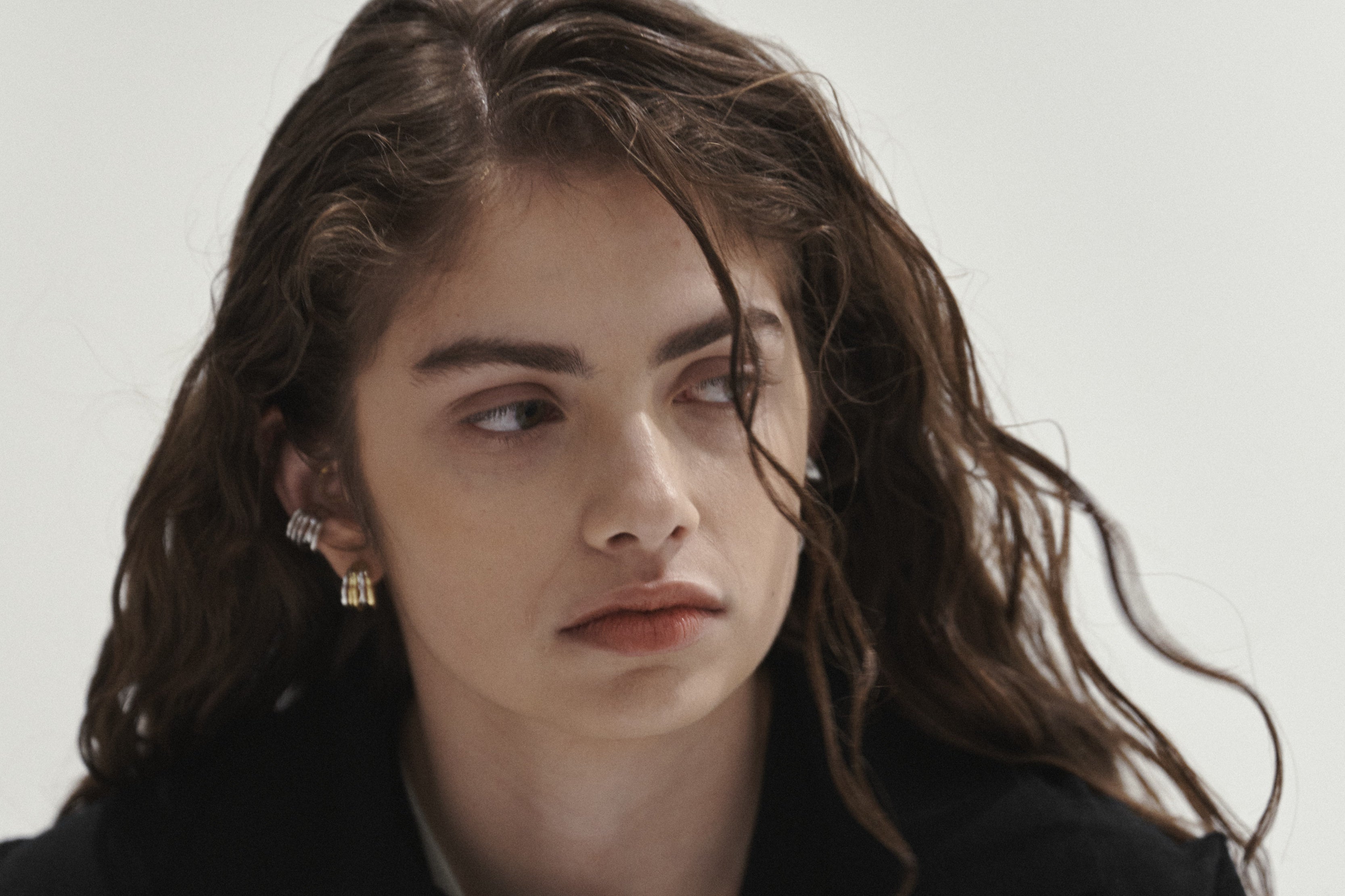 Şener Besim Dynasty Ear Cuff in SIlver worn on model