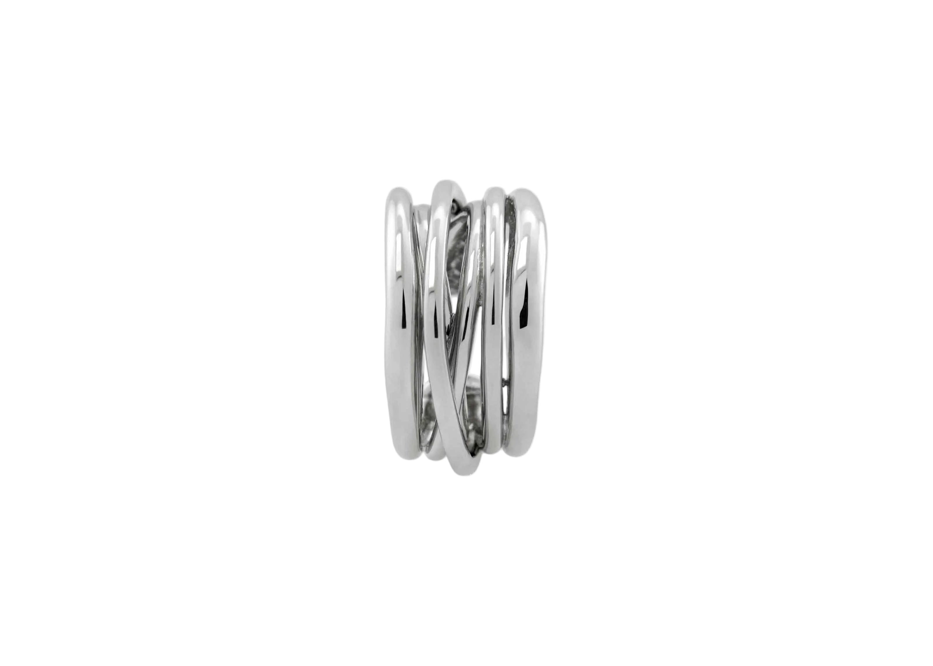 Şener Besim Dynasty Ear Cuff silver — six entwined bands detail 
