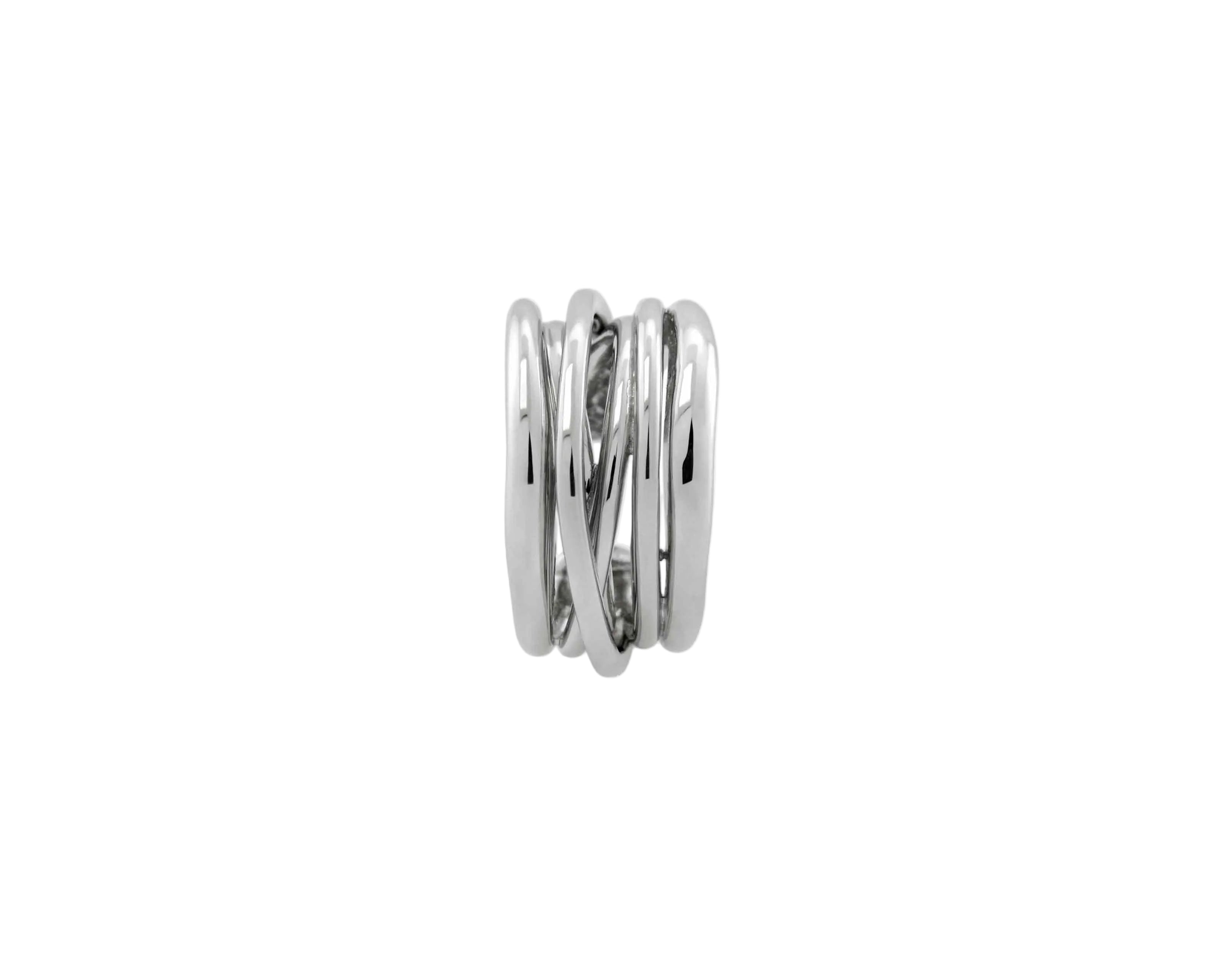 Şener Besim Dynasty Ear Cuff silver — six entwined bands detail 