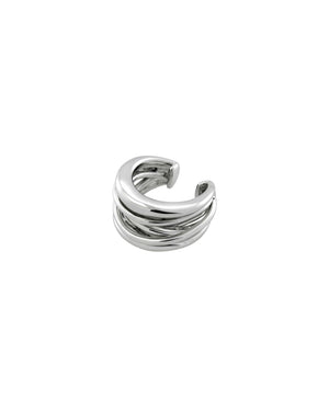 Şener Besim Dynasty Ear Cuff in silver rhodium — front view 