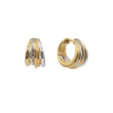 Dynasty Earrings gold and silver — five entwined bands detail