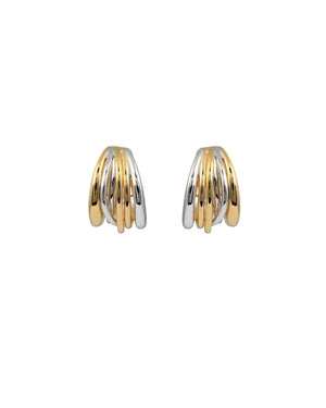 Şener Besim Dynasty Earrings in gold and silver — front view