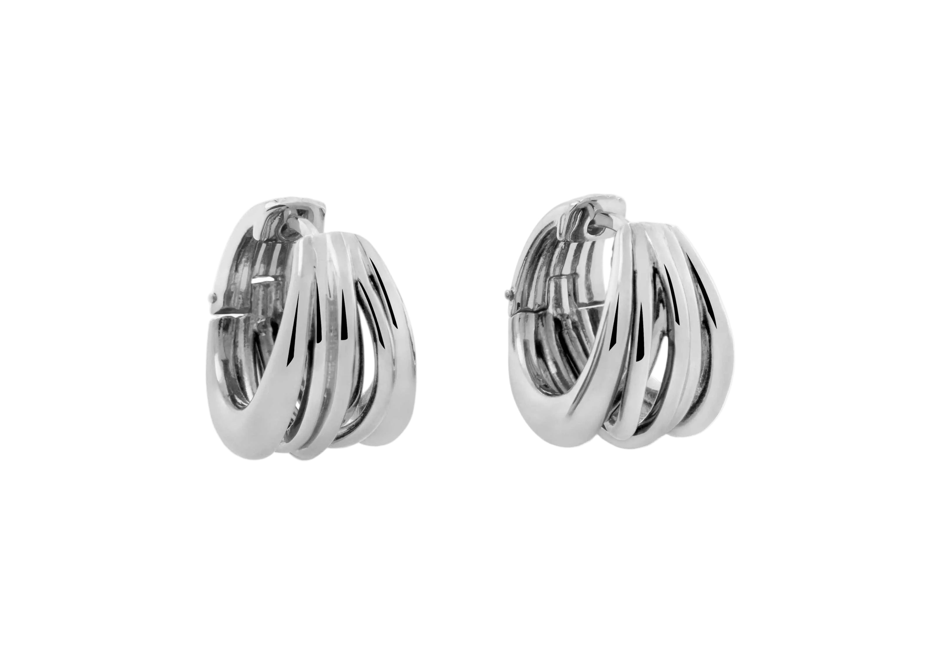 Şener Besim Dynasty Earrings silver — five entwined bands detail
